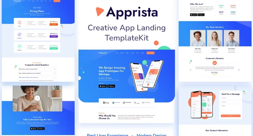 Apprista Creative App Landing Elementor Template Kit