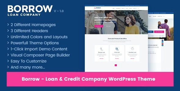 Borrow Loan Company Responsive Wordpress Theme 1.5.5