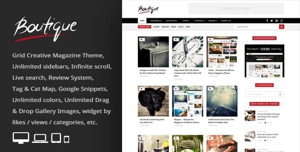 Boutique Grid = Creative Magazine Wordpress Theme 2..8
