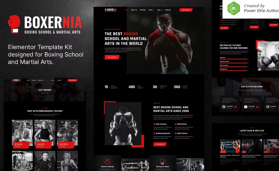 Boxernia – Boxing School & Martial Arts Elementor Template Kit