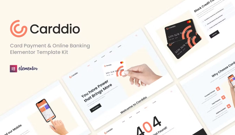 Carddio Card Payment & Online Banking Elementor Template Kit