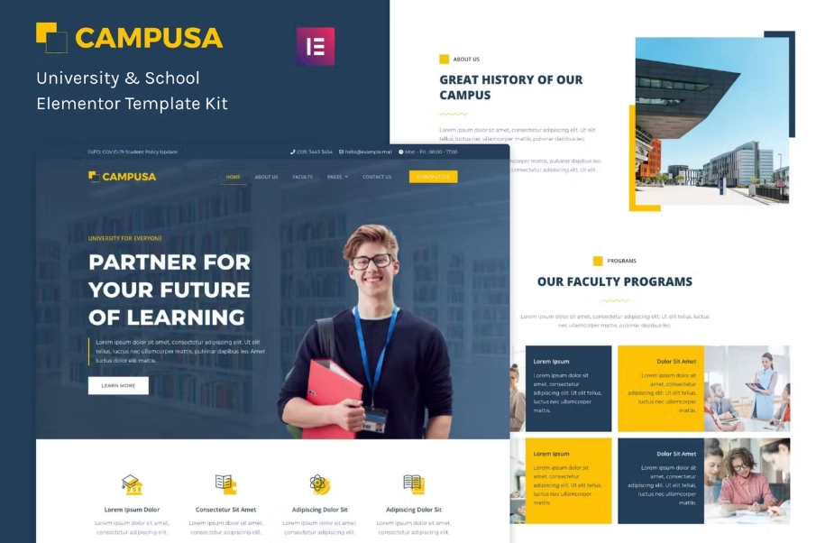 Campusa University & School Elementor Template Kit