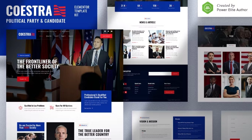 Coestra – Political Party & Candidate Elementor Template Kit