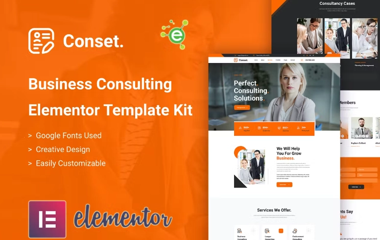 Conset – Business Consulting Elementor Template Kit