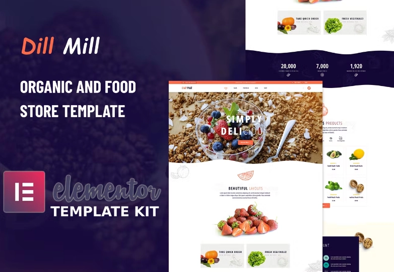 Dillmill Organic Food Store Elementor Template Kit