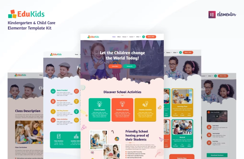 Edukids – Kindergarten & Child Care Elementor Template Kit