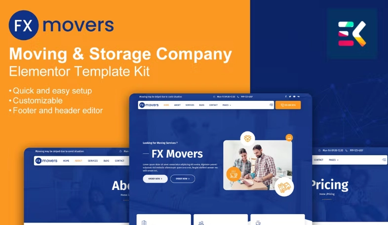 Fx Movers Moving & Storage Company Elementor Template Kit