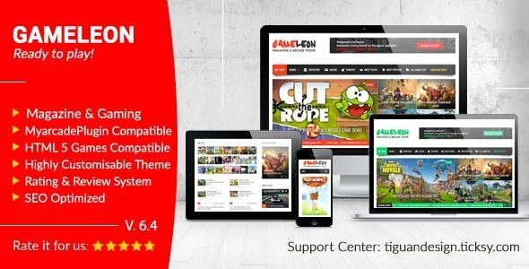 Gameleon Wordpress Arcade Theme & News Magazine 8.1