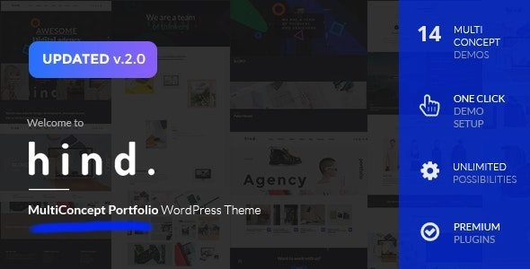 Hind Multi Concept Portfolio & Photography Wordpress Theme 2.0.6