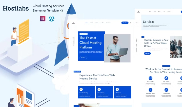 Hostlabs Cloud Hosting Services Elementor Template Kit