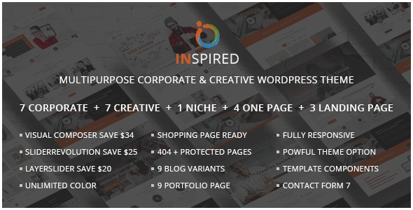 Inspired Multipurpose Corporate And Creative Bootstrap Wordpress Theme 1.2.0