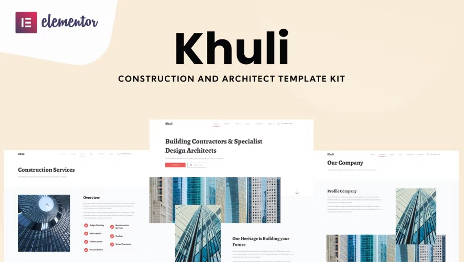 Khuli Construction & Architecture Elementor Template Kit