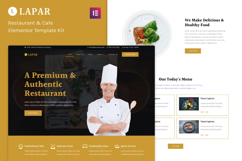 Lapar Restaurant & Cafe Elementor Template Kit