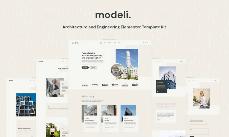 Modeli Architecture & Engineering Elementor Template Kit