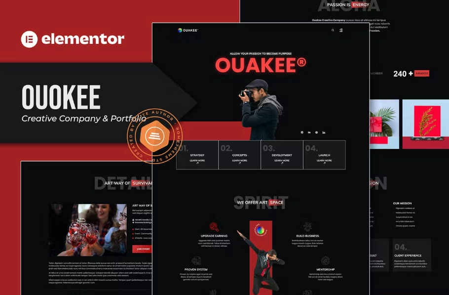 Ouakee Creative Company & Professional Portfolio Elementor Template Kit