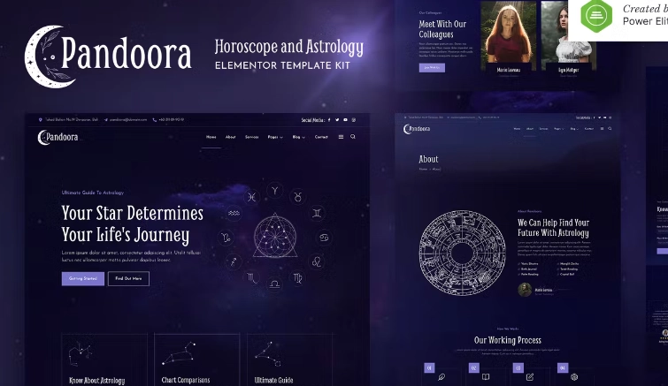 Pandoora – Horoscope & Astrology Elementor Template Kit