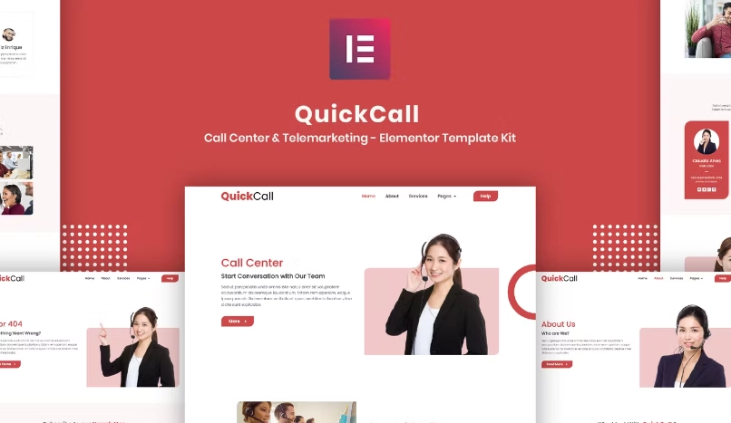 Quick Call Call Center Elementor Template Kit