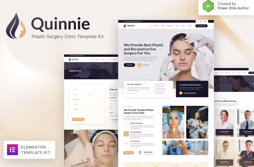 Quinnie – Plastic Surgery Clinic Elementor Template Kit