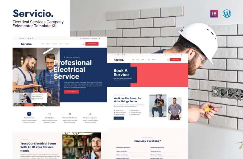 Servicio Electrician & Electrical Services Template Kit