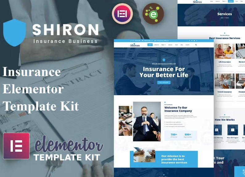 Shiron Insurance Elementor Template Kit