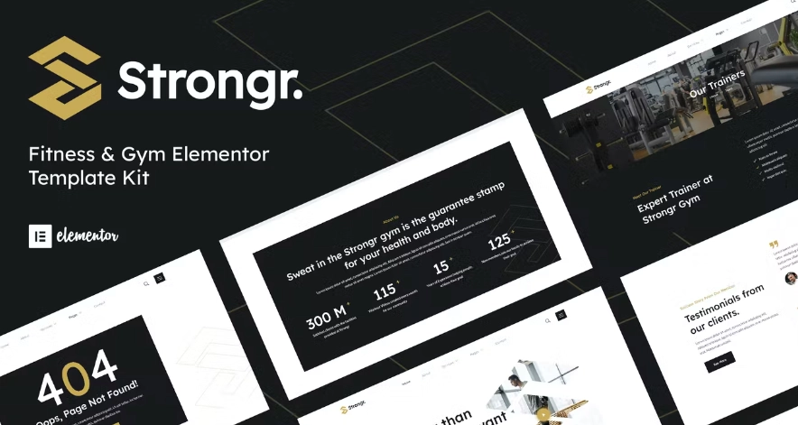 Strongr Fitness & Gym Elementor Template Kit