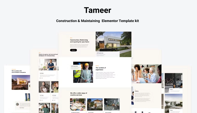 Tammer Construction & Maintenance Elementor Template Kit