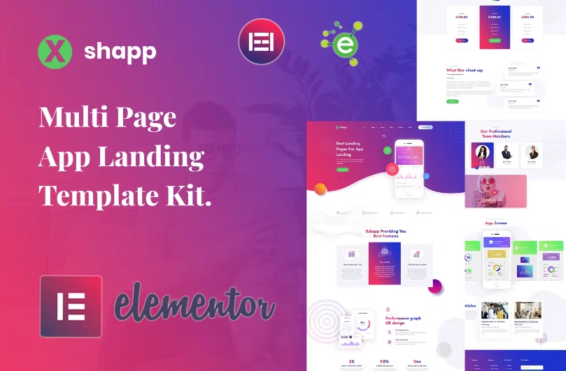 Xshapp App Landing Elementor Template Kit