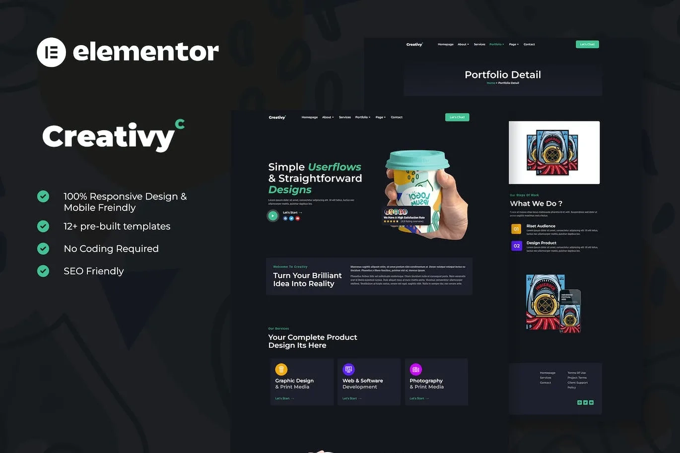 Creativy – Creative Agency & Portfolio Elementor Template Kit