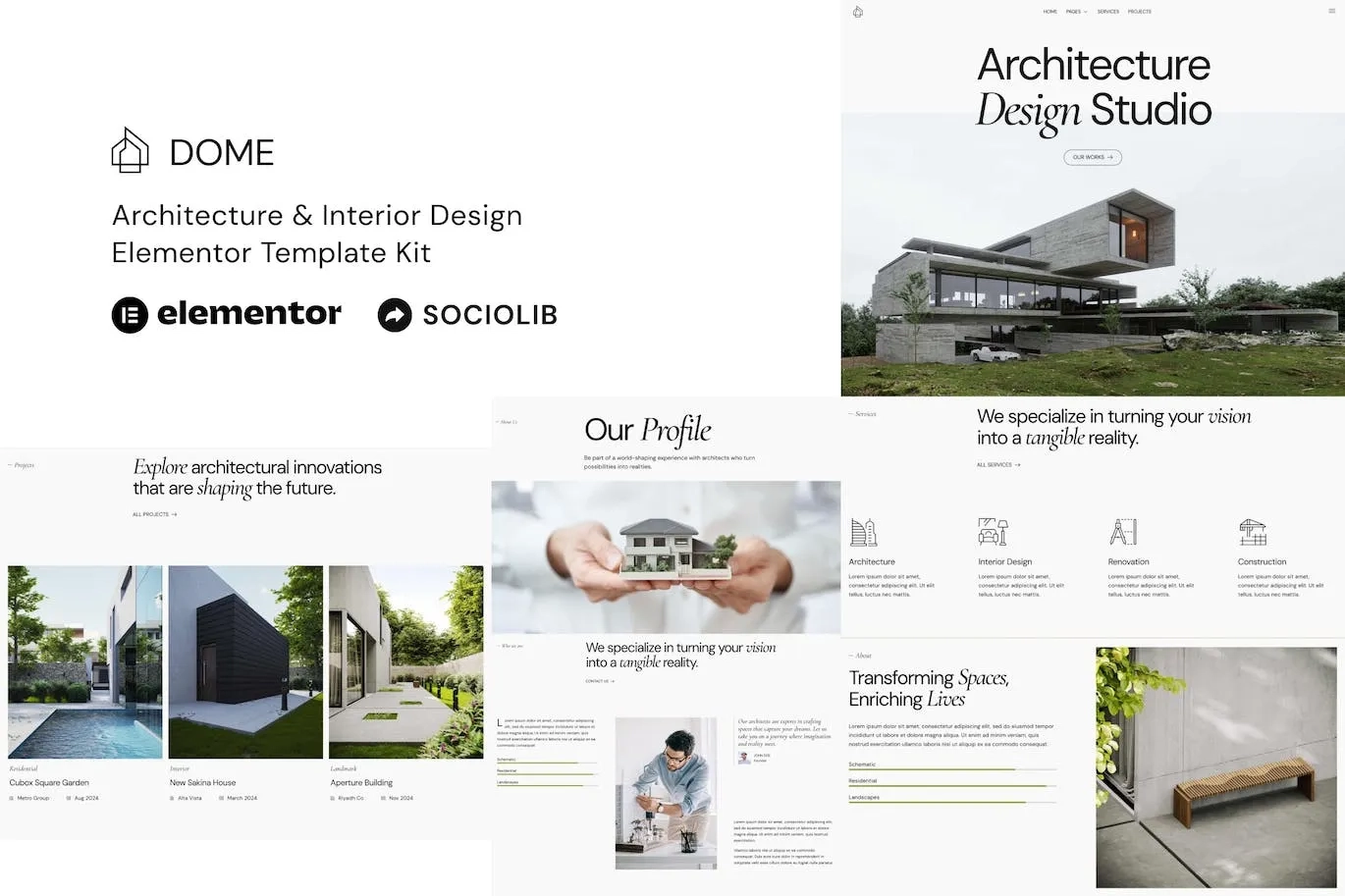 Dome – Architecture & Interior Design Elementor Template Kit