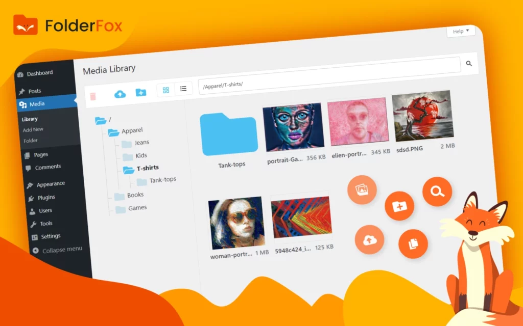 Folder Fox – Media Folders And Search For Wordpress