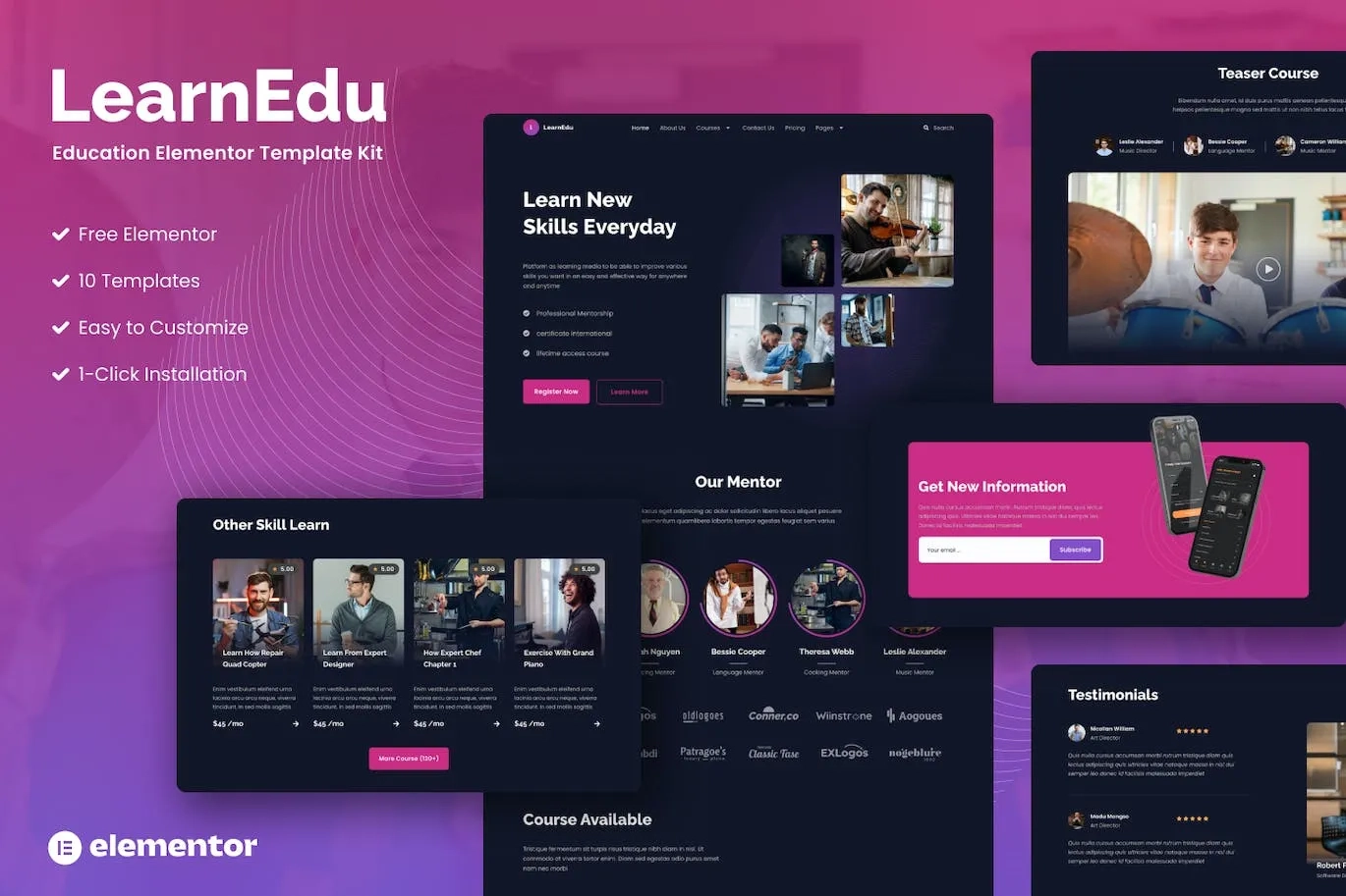 LearnEdu – Education & Online Learning Elementor Template Kit