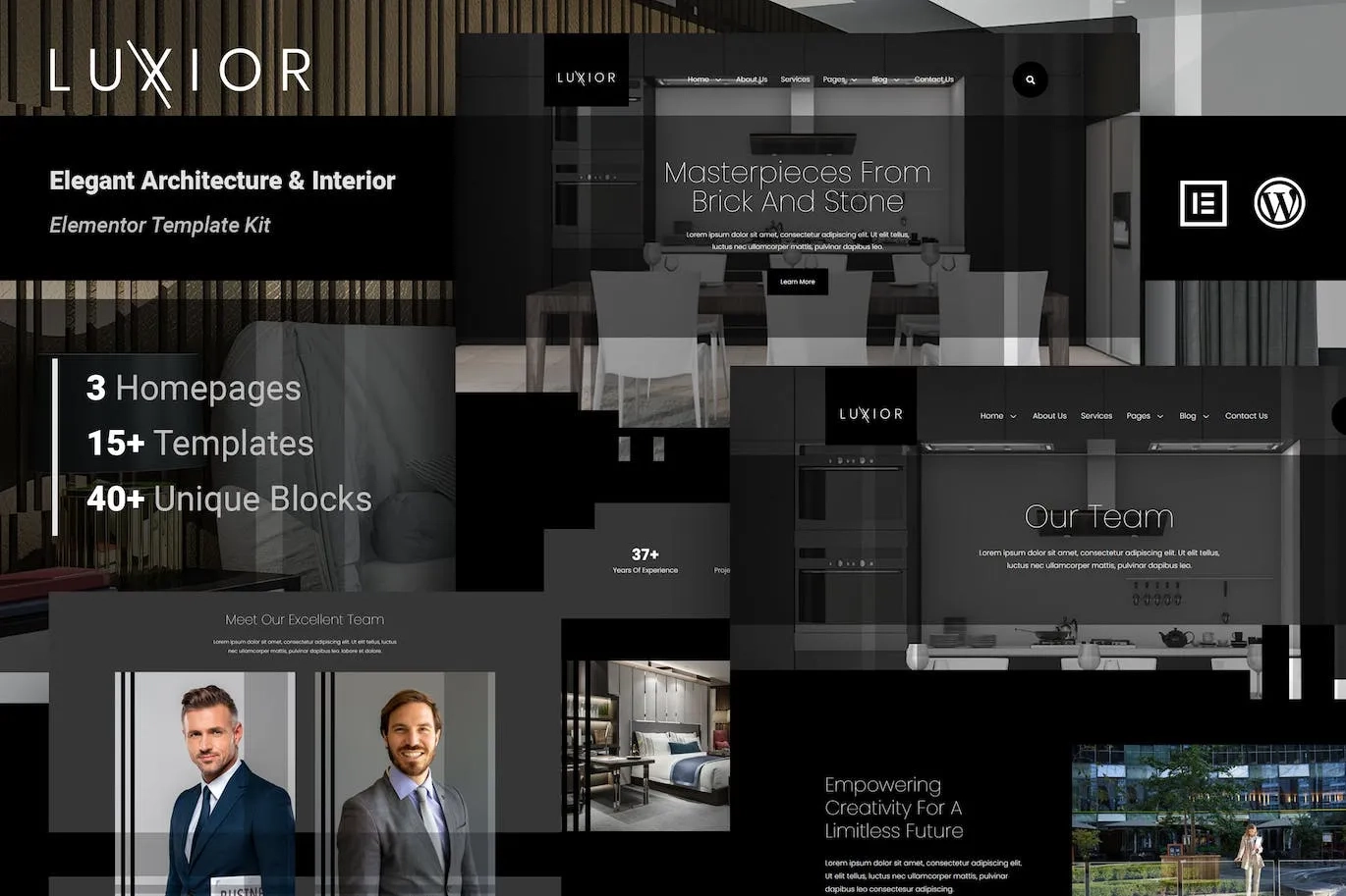 Luxior – Elegant Architecture & Interior Elementor Template Kit