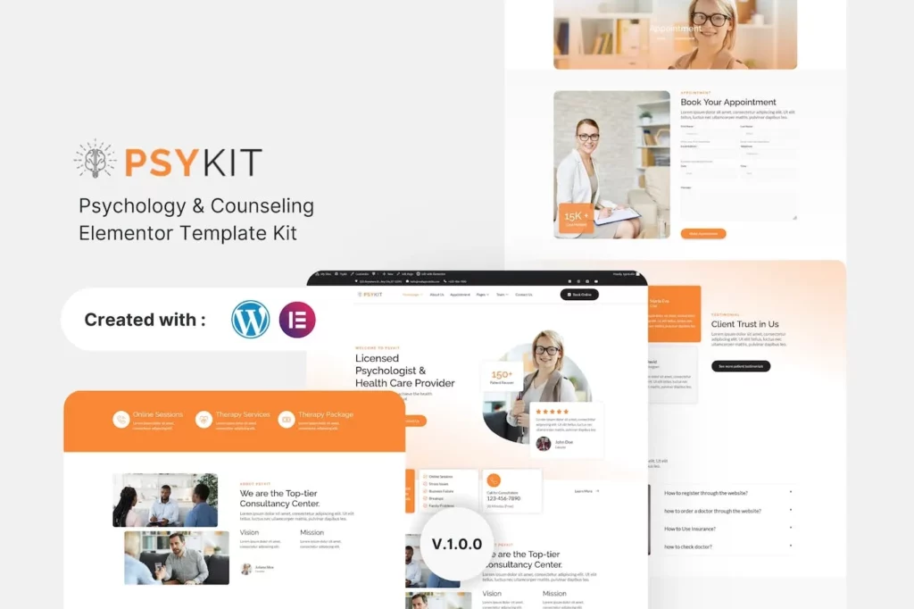 Psykit – Psychology & Counseling Elementor Template Kit