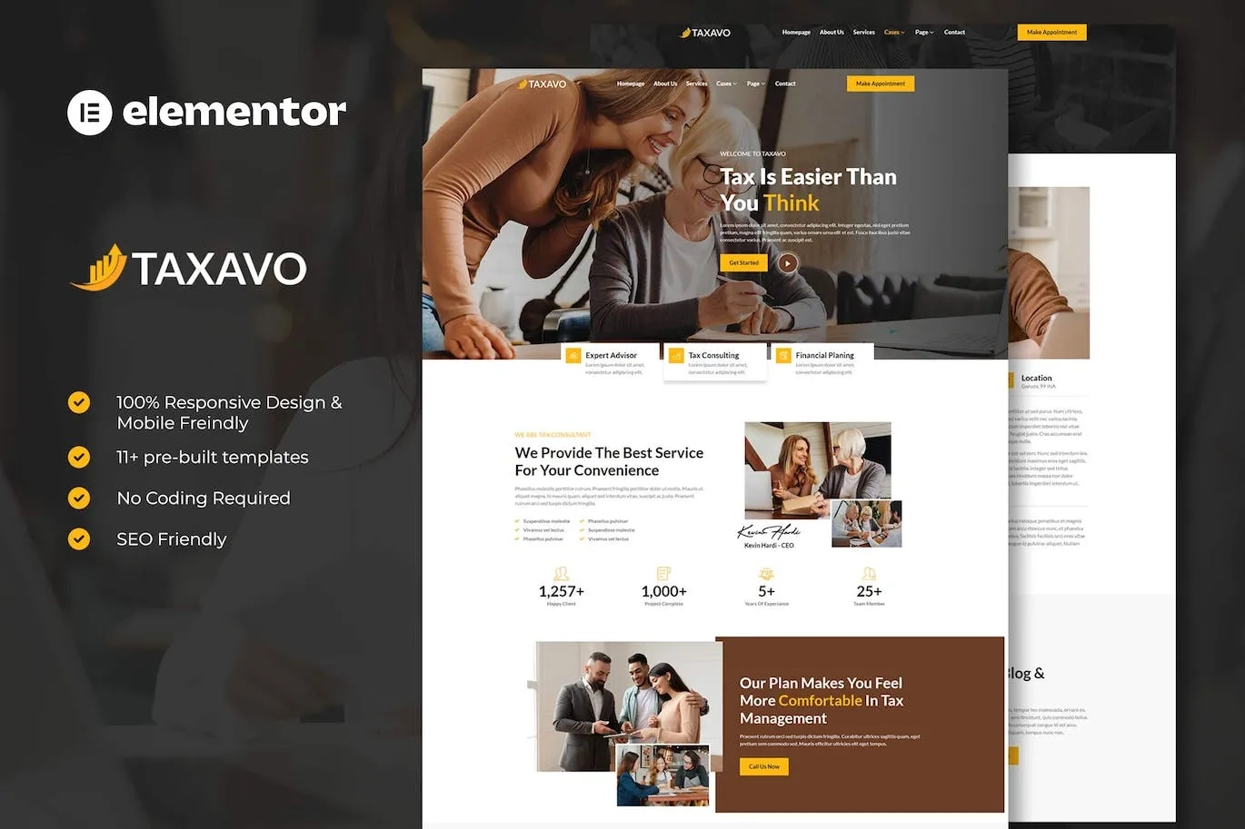 Taxavo – Tax Advisor & Financial Consulting Elementor Template Kit