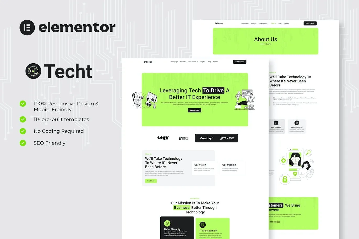 Techt – IT Solutions & Services Company Elementor Template Kit