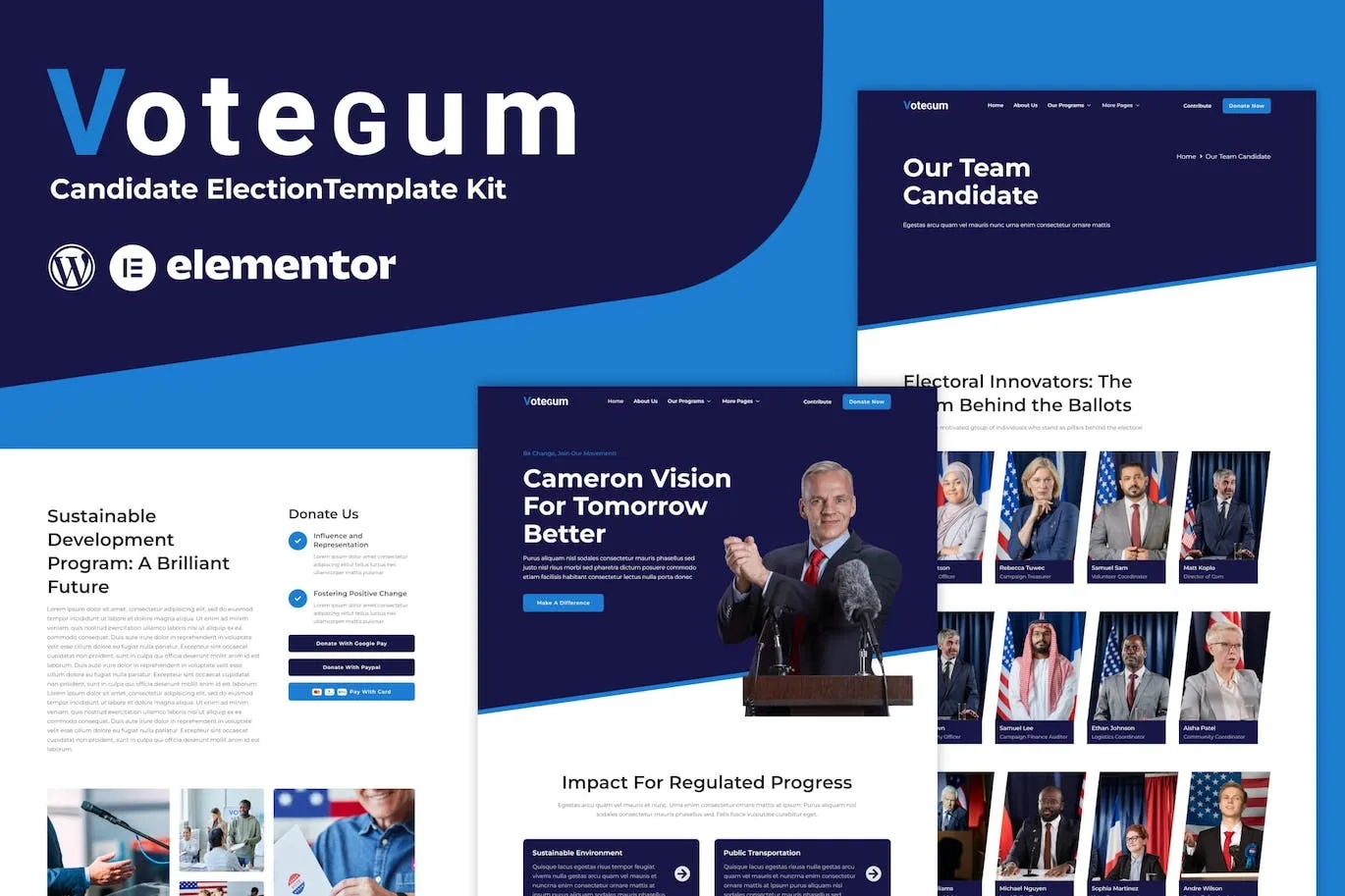 Votegum – Candidate Election Elementor Template Kit