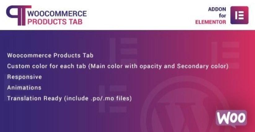 WooCommerce Products Tab for Elementor WordPress Plugin