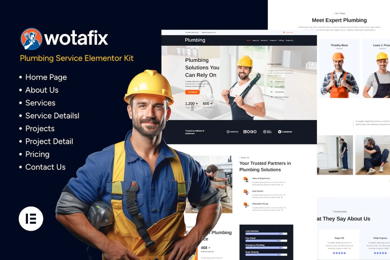 Wotafix – Plumbing Service Elementor Template Kit