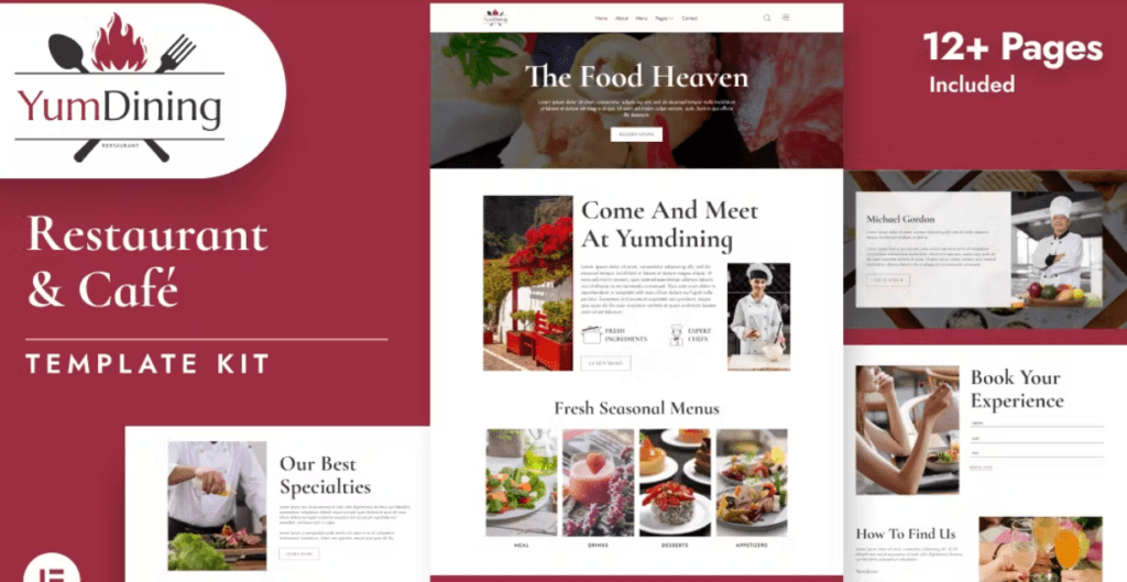 Yumdining – Restaurant & Café Elementor Template Kit