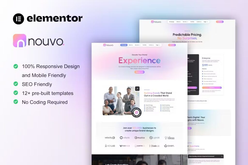 Nouvo – Digital Marketing Agency Elementor Pro Template Kit