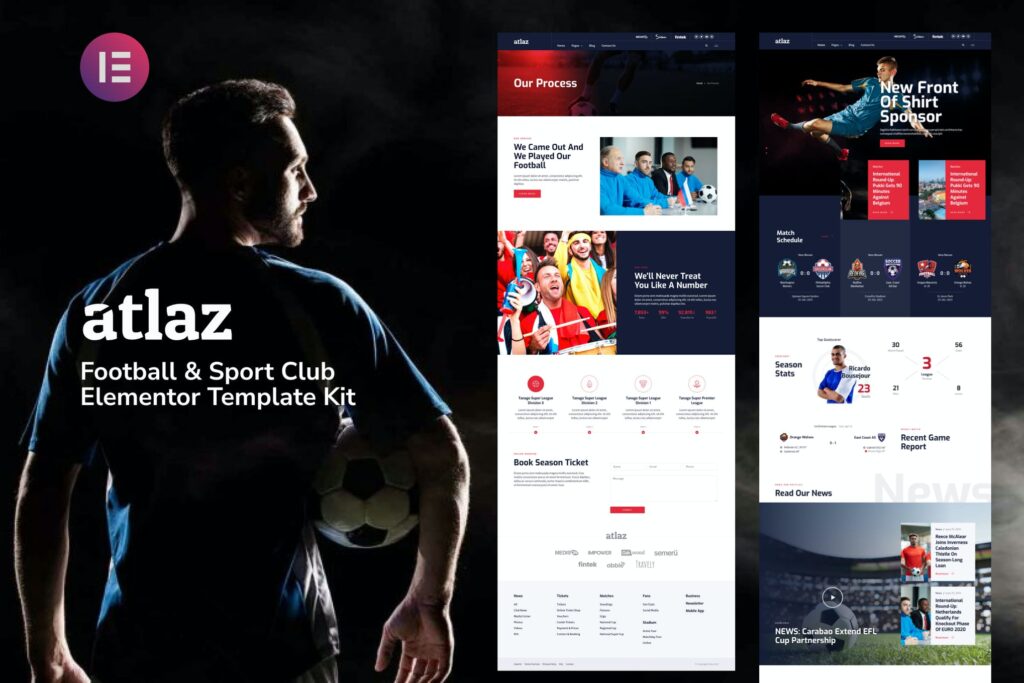 Atlaz – Football &amp; Sports Club Elementor Template Kit