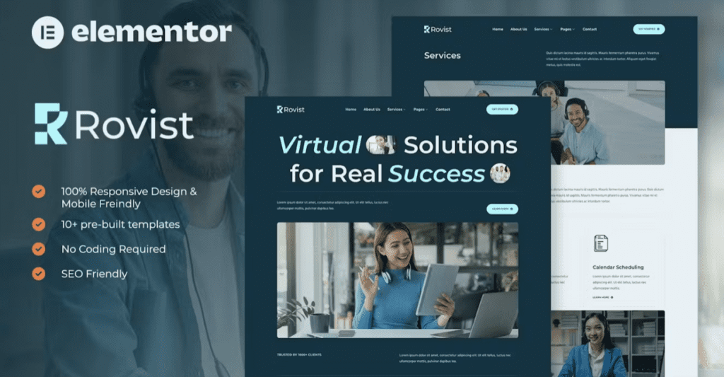 Rovist – Virtual Assistant Service Elementor Template Kit