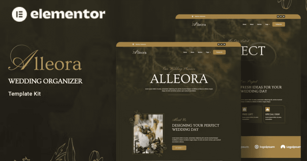 Alleora – Wedding Organizer Elementor Template Kit