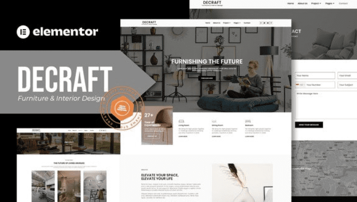 Decraft – Furniture & Interior Design Elementor Template Kit - WP ...