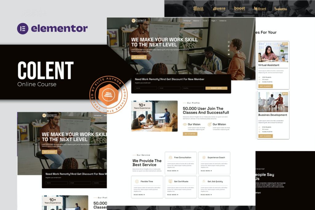 Colent – Online Course Elementor Template Kit
