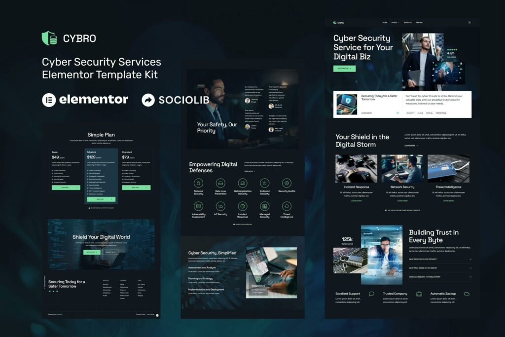Cybro – Cyber Security Services Elementor Template Kit