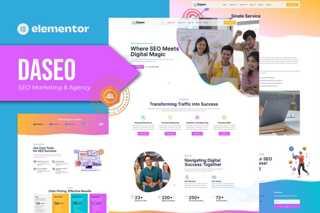 Daseo – SEO Marketing &amp; Agency Elementor Pro Temoplate Kit