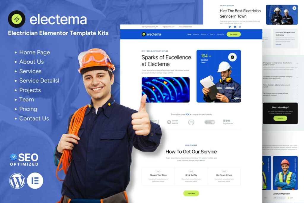 Electema – Electrician Service Elementor Template Kit