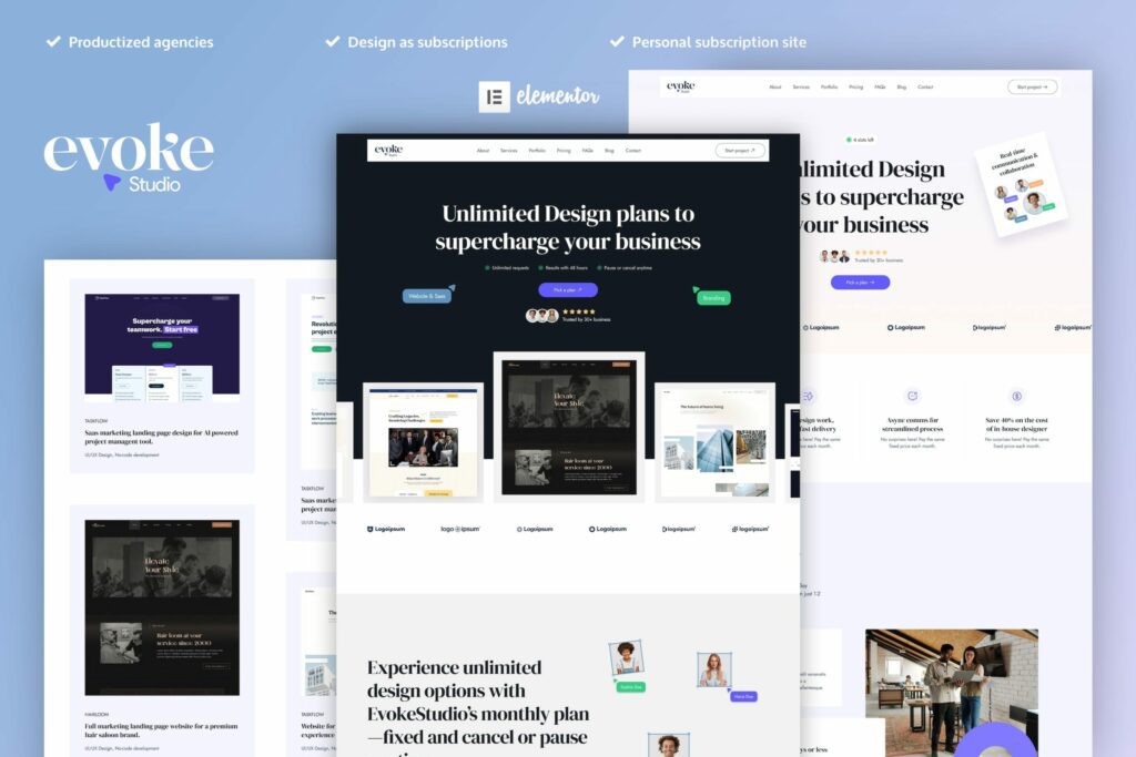 EvokeStudio – Creative Digital Agency Elementor Pro Template Kit
