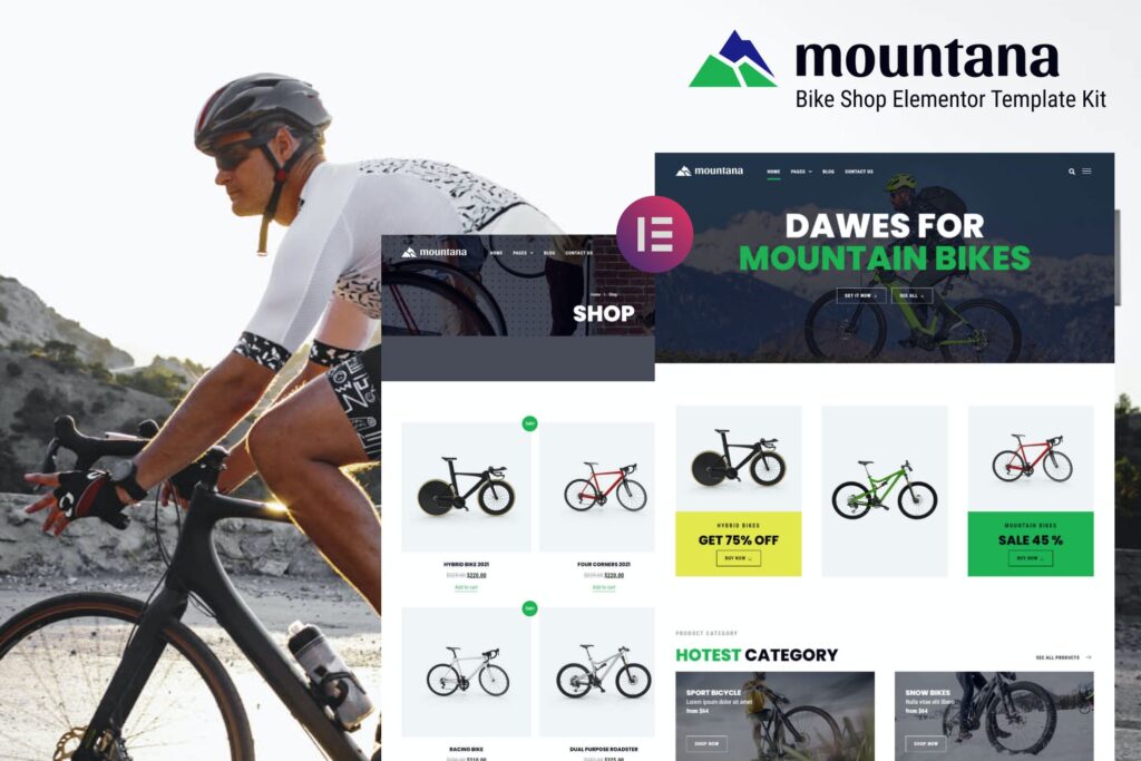 Mountana – Bike Shop WooCommerce Elementor Template Kit